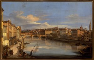 Uma vista do Arno e da Ponte Vecchio, Florença