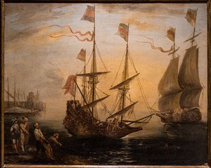 Marina e dois veleiros de Giovanni Signorini