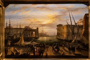 A Marina de Livorno e a Fortaleza dos Médicis no fundo