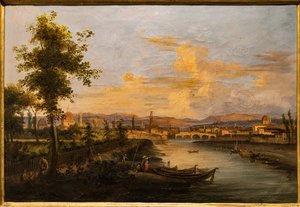 Vista do Arno, c.1850 (óleo sobre tela)