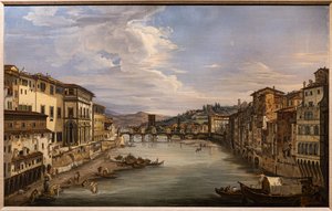 Vista do Arno da Ponte Vecchio em direcção à Ponte Alle Grazie