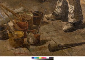 Eu também sou pintor ou Dilettante ou The painters studio, 1885 (detalhe de 3497601)