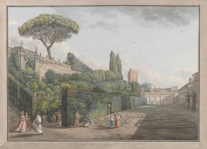 Jardim do Palazzo Colonna, c. 1780. Criadores: Giovanni Volpato, Louis Ducros. de Giovanni Volpato, Louis Ducros