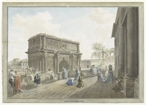 Vista do Arco de Septímio Severo em Roma L