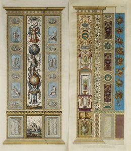 Decorações Arabescas na Loggia do Vaticano (gravura colorida) de Giovanni da Udine (after)