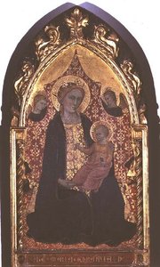 A Virgem da Humildade (tempera no painel) de Giovanni di Bartolomeo Cristiani