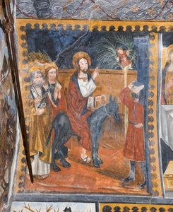 Histórias de Cristo: Entrada de Jesus em Jerusalém, saudado com ramos de palmeira de Giovanni di Cherasco Botoneri