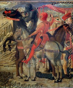 Episódios da Vida de São Nicolau de Bari (São Nicolau de Myra) - Predelle - Detalhe - Pintura de Giovanni di Francesco (ca. 1428-1459) Florença do século XV Casa Buonarroti de Giovanni di Francesco del Cervelliera