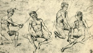 Quatro homens nus, meados do século XV, 1943.