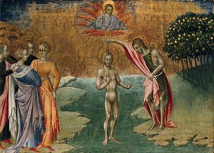 O Batismo de Cristo, c1460 de Giovanni di Paolo