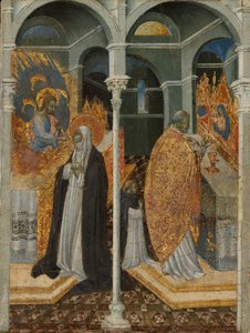 A Comunhão Milagrosa de Santa Catarina de Sena. de Giovanni di Paolo