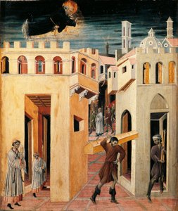Milagre de São Nicolau de Tolentino (Pintura sobre madeira