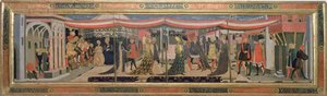 Frontal do Adimari Cassone representando uma cena de casamento em frente ao Batistério, c.1450 (têmpera no painel) (ver também 62295, 123484-6)