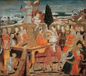 Le triomphe de la chastete - O triunfo da castidade - (Lo Scheggia) Giovanni di Ser Giovanni (1406-1486). Tempera no painel