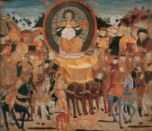 Le triomphe de la gloire - O Triunfo da Fama - (Lo Scheggia) Giovanni di Ser Giovanni (1406-1486). Tempera no painel