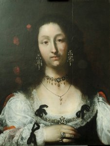 Retrato de um óleo de senhora no painel