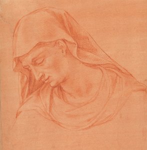 Cabeça de uma mulher de luto em perfil à esquerda, ca. 1575-80.