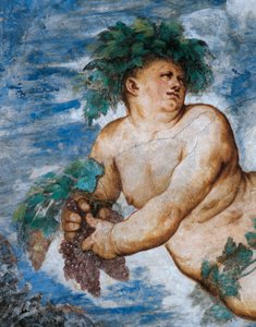 Alegoria do Outono, Detalhe dos afrescos de Girolamo Romanino (ca. 1484-após 1559), encomendado por Bernardo Clesio de Girolamo Romanino