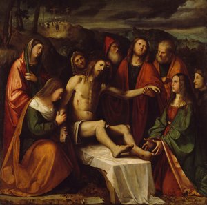 Pieta de Girolamo Romanino (ca. 1484-após 1562), óleo sobre tela de Girolamo Romanino