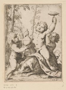 Bacanal com três jovens de Girolamo Scarselli