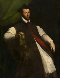 Retrato de um prelado, meados do século XV (óleo sobre tela) de Girolamo da Carpi