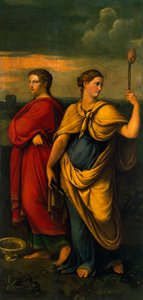 Santa Lúcia e Santa Ágata por Girolamo da Carpi (cerca de 1501-1556)