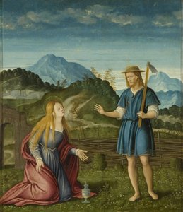 &39;Noli Me Tangere&39;, Cristo Aparecendo a Madalena, c.1525 (óleo no painel)