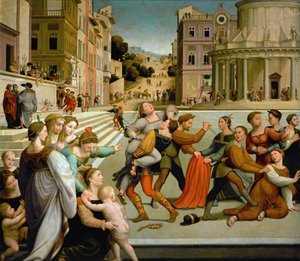 Enlevement de Dinah - Renascença : O rapto de Dinah par Bugiardini, Giuliano (1475-1554)