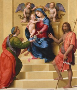 Madona e o Menino Entronizados com os Santos Maria Madalena e João Batista, c.1523 (óleo sobre madeira)