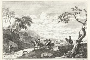 Paisagem montanhosa com dois homens em carruagem
Paisagens italianas de Giuliano Giampiccoli