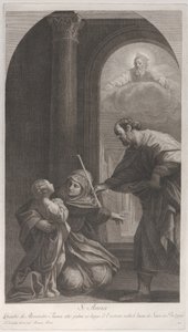 Santa Ana ajoelhada segurando a Virgem..., 1760-1800. de Giuliano Traballesi