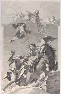São Martinho, a cavalo, entregando seu manto a um mendigo..., 1760-1800.