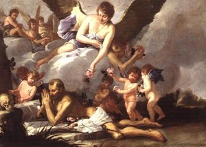 A auto-mortificação de São Francisco de Giulio (attr. to) Carpioni