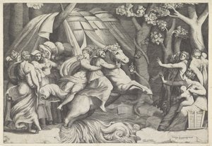 Cloelia atravessa o Tibre de Giulio Bonasone