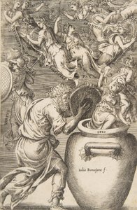 Epimeteu abrindo a caixa de Pandora, 1531-76.