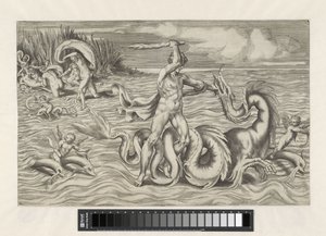 Hércules luta com Acheloüs de Giulio Bonasone