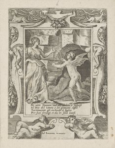 Juno ordena que o Sono desça em Júpiter Amor, Raiva e Ciúme de Juno (título da série) Amori sdegni et gielosie di Giunone (título da série) de Giulio Bonasone