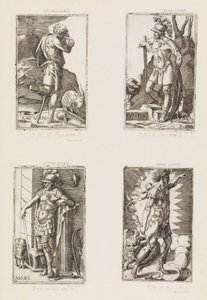 Júpiter, de Planetas, placa 2, 1530-70. de Giulio Bonasone