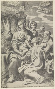 Maria com o Menino Jesus e os Santos de Giulio Bonasone