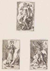 Mercurius, de Planetas, placa 6, 1530-70. de Giulio Bonasone