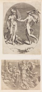 Mercury Apresentando um Panpipe para Minerva. de Giulio Bonasone