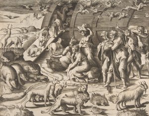 Noé deixando a Arca, século 16. de Giulio Bonasone