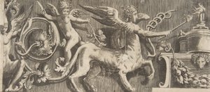 Friso de ornamento com Centauro alado, 1531-76. de Giulio Bonasone