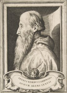 Retrato do Cardeal Pietro Bembo voltado para a esquerda, 1572. de Giulio Bonasone