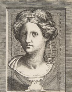 Cabeça esculpida de Juno, ca 1531-76. de Giulio Bonasone