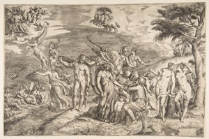 O julgamento de Paris, século XVI. de Giulio Bonasone