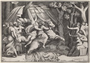 Clélia Atravessando o Tibre de Giulio Bonasone after Polidoro da Caravaggio