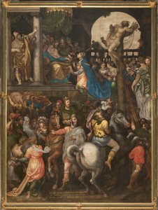 Muro em frente à contra-fachada do transepto sul, Giuseppe Campi, Triunfo de Mordecai 1567