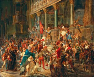 Reunindo os soldados Viva Messer Vittore Pisani!, 1864. de Giulio Carlini