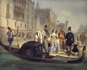 A família Tolstoi em Veneza, 1855 de Giulio Carlini
